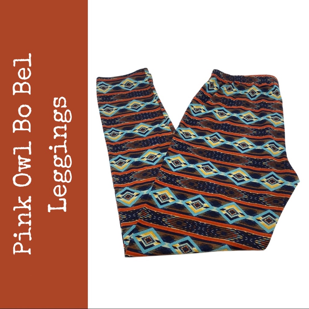 NWOT Pink Owl Bo Bel Southwest Style Leggings